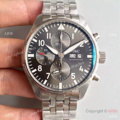 Replica Swiss IWC Pilot 7750 Stainless Steel Ardoise Dial Watch 43MM